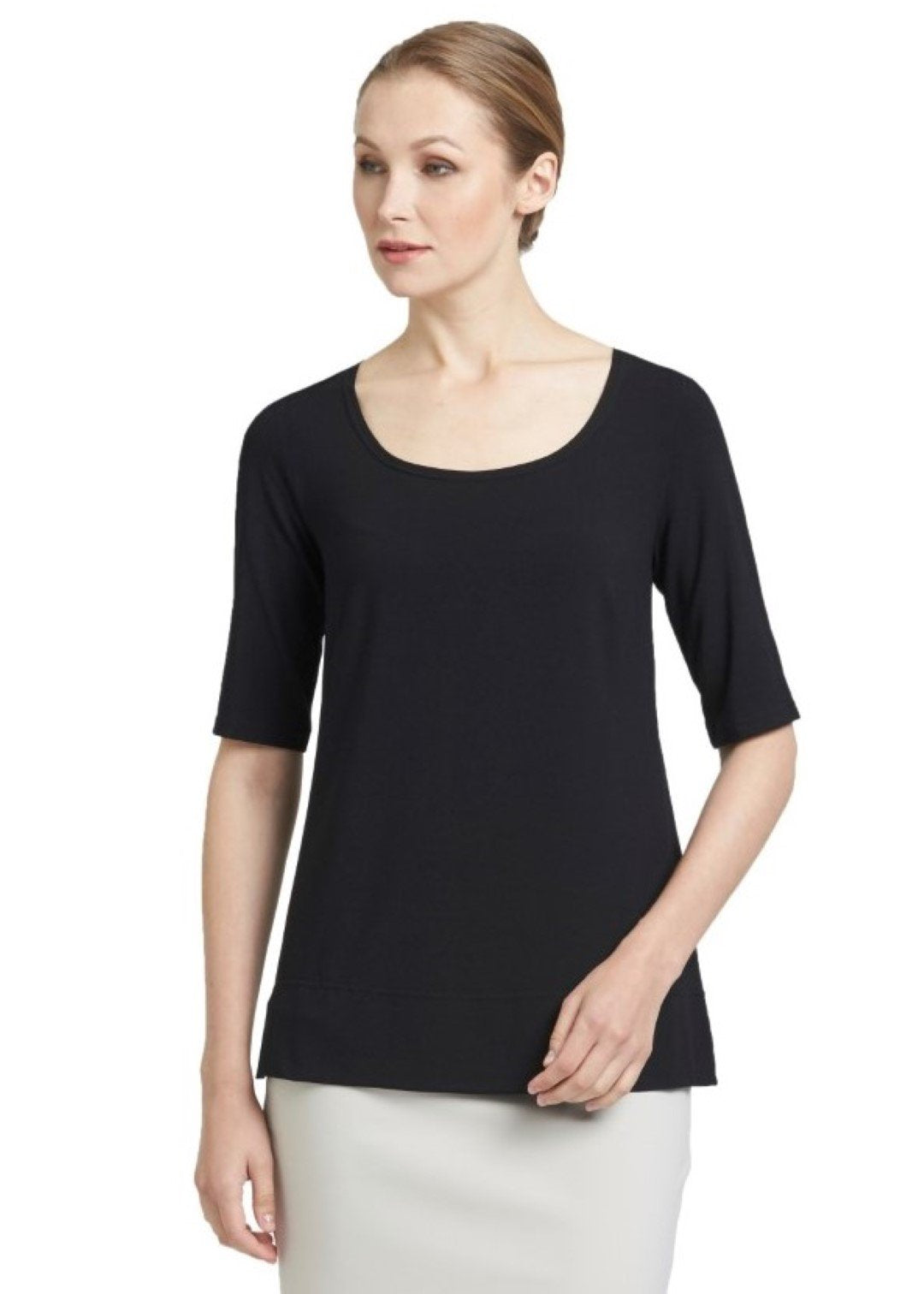 PAULA RYAN ESSENTIALS Easy Fit Half Sleeve Scoop Neck Top - MicroModal - Paula Ryan