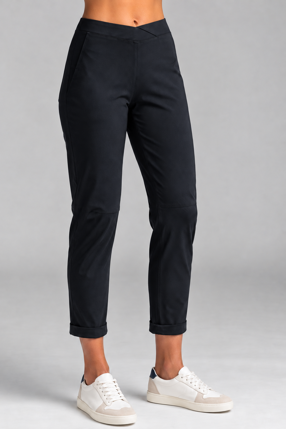 PAULA RYAN ESSENTIALS Narrow Cuff Pant - Microjersey Black