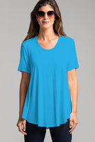 PAULA RYAN Scoop Neck Swing Tee Modal Soft - Tahitian Blue - Paula Ryan