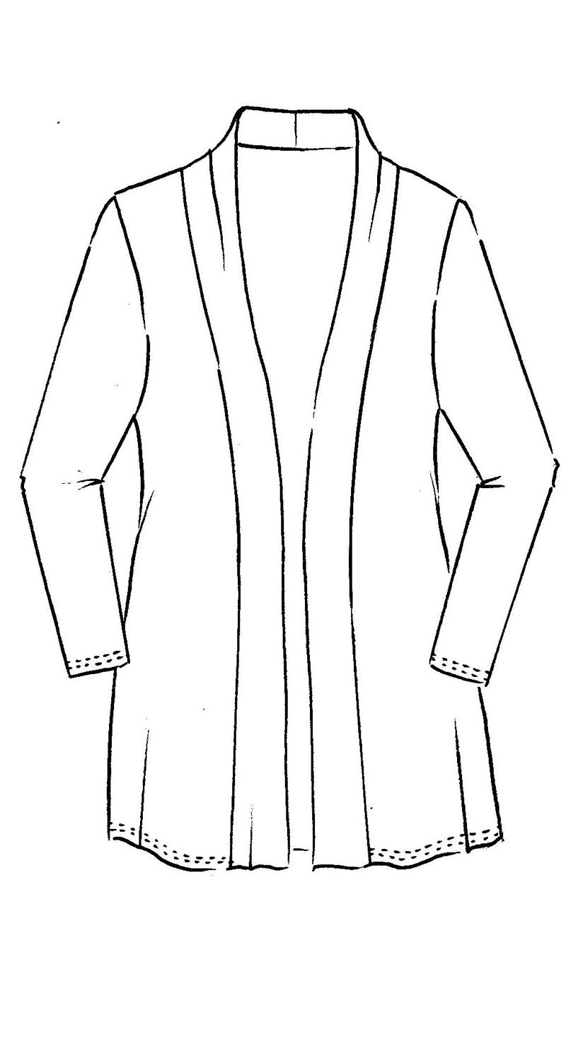 PAULA RYAN Edge to Edge Waisted Cardigan - Navy Merino - Paula Ryan