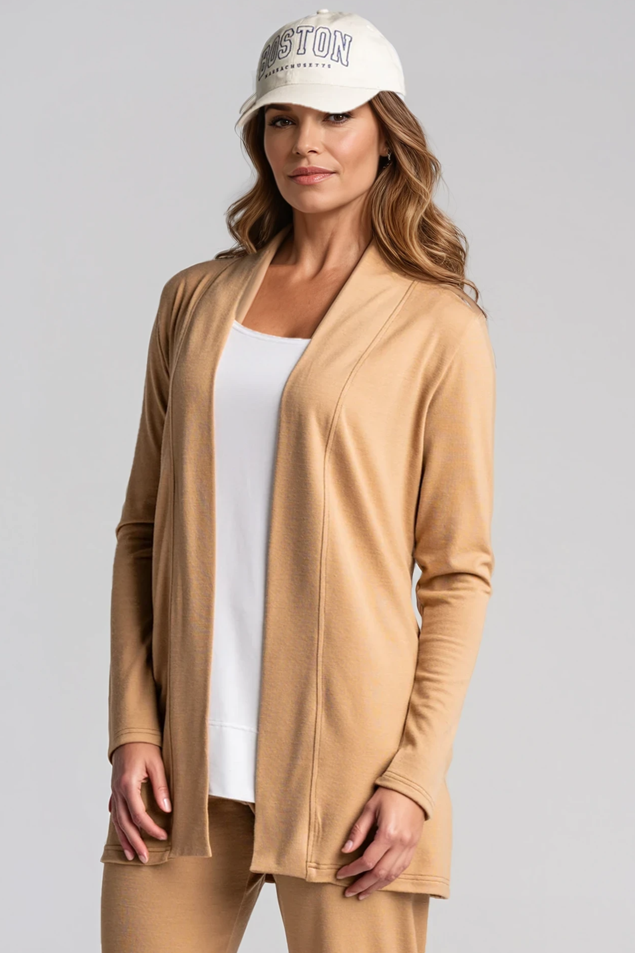 PAULA RYAN Edge to Edge Waisted Cardigan - Merino Camel - Paula Ryan