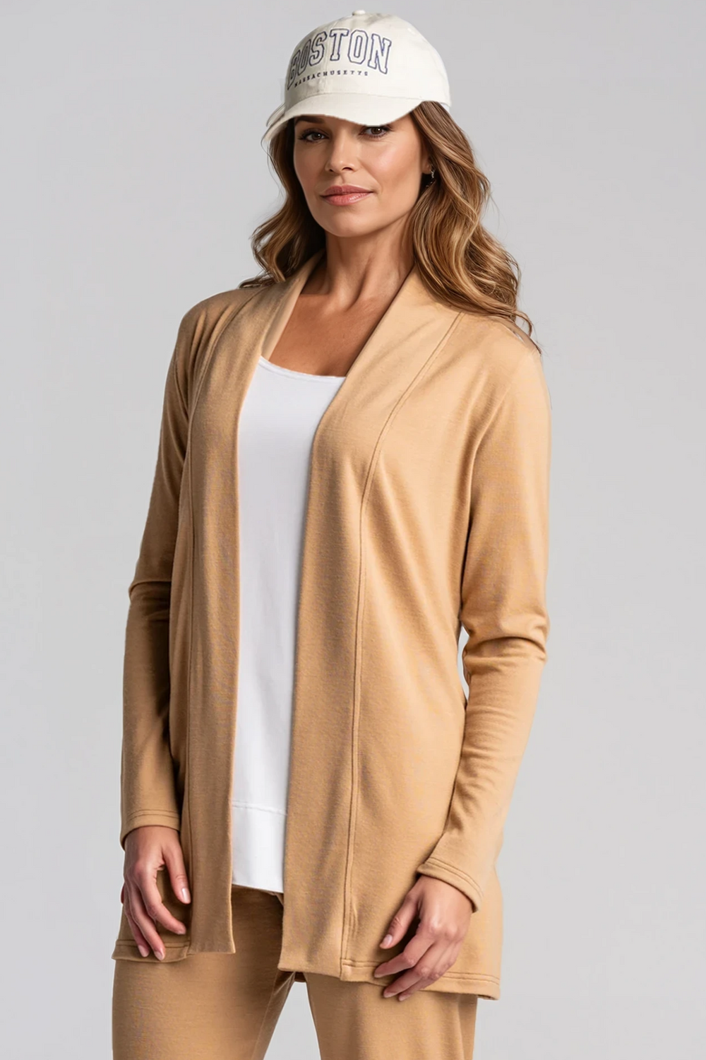 PAULA RYAN Edge to Edge Waisted Cardigan - Merino Camel