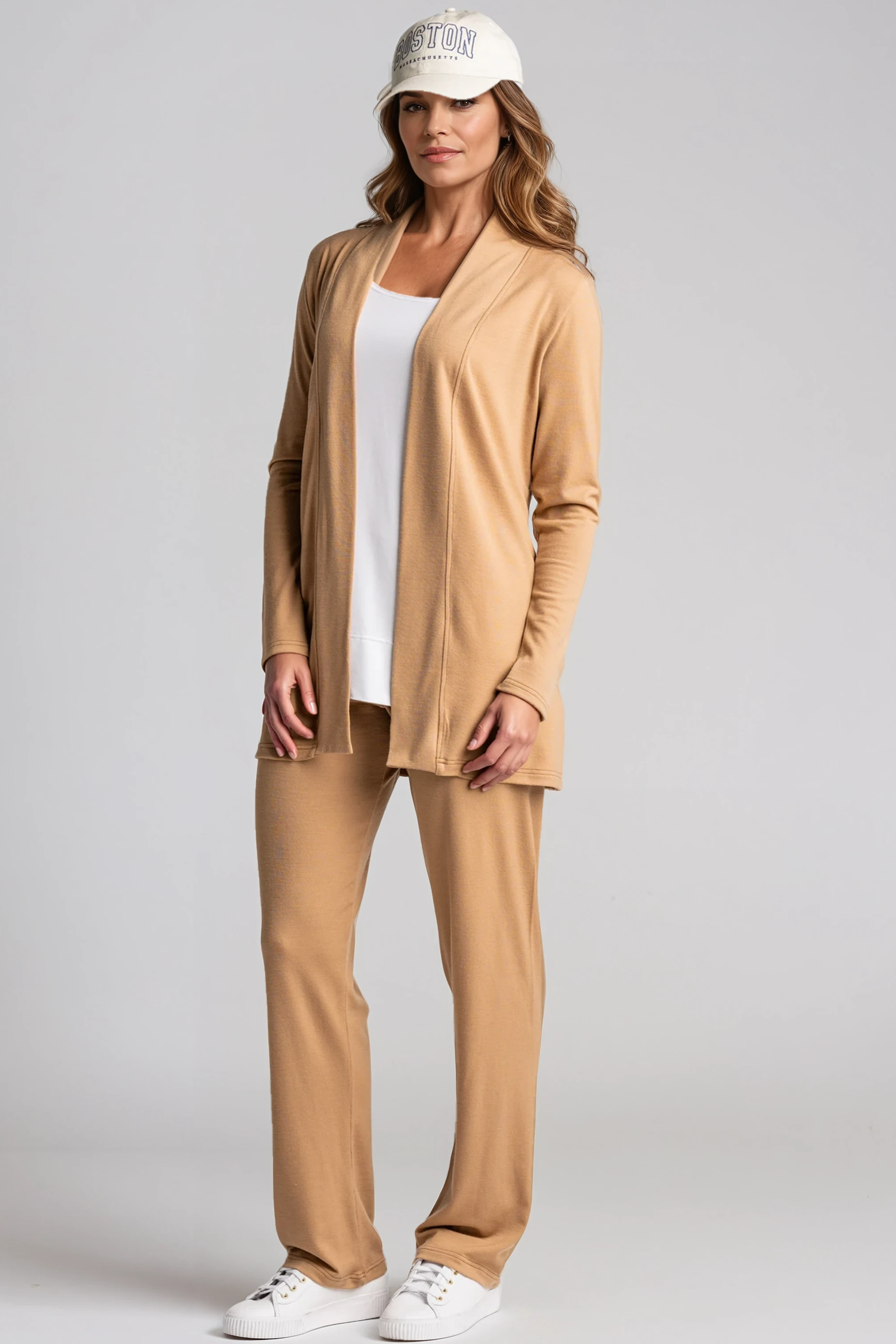 PAULA RYAN Edge to Edge Waisted Cardigan - Merino Camel - Paula Ryan