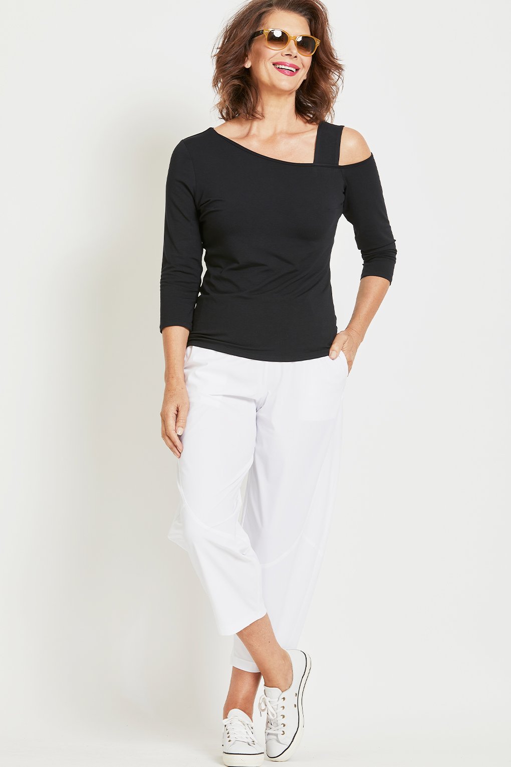 PAULA RYAN Asymmetric Neck Top - MicroModal - Paula Ryan