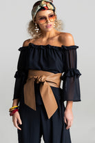 PAULA RYAN Soft Leather Wrap Belt - Tan - Paula Ryan