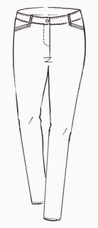 PAULA RYAN Leather Trim Roma Jean - Navy - Paula Ryan