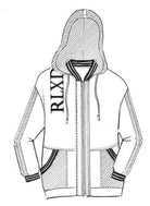 PAULA RYAN RELAXED Zip Front Printed Hoodie - Viscose Jersey - Paula Ryan