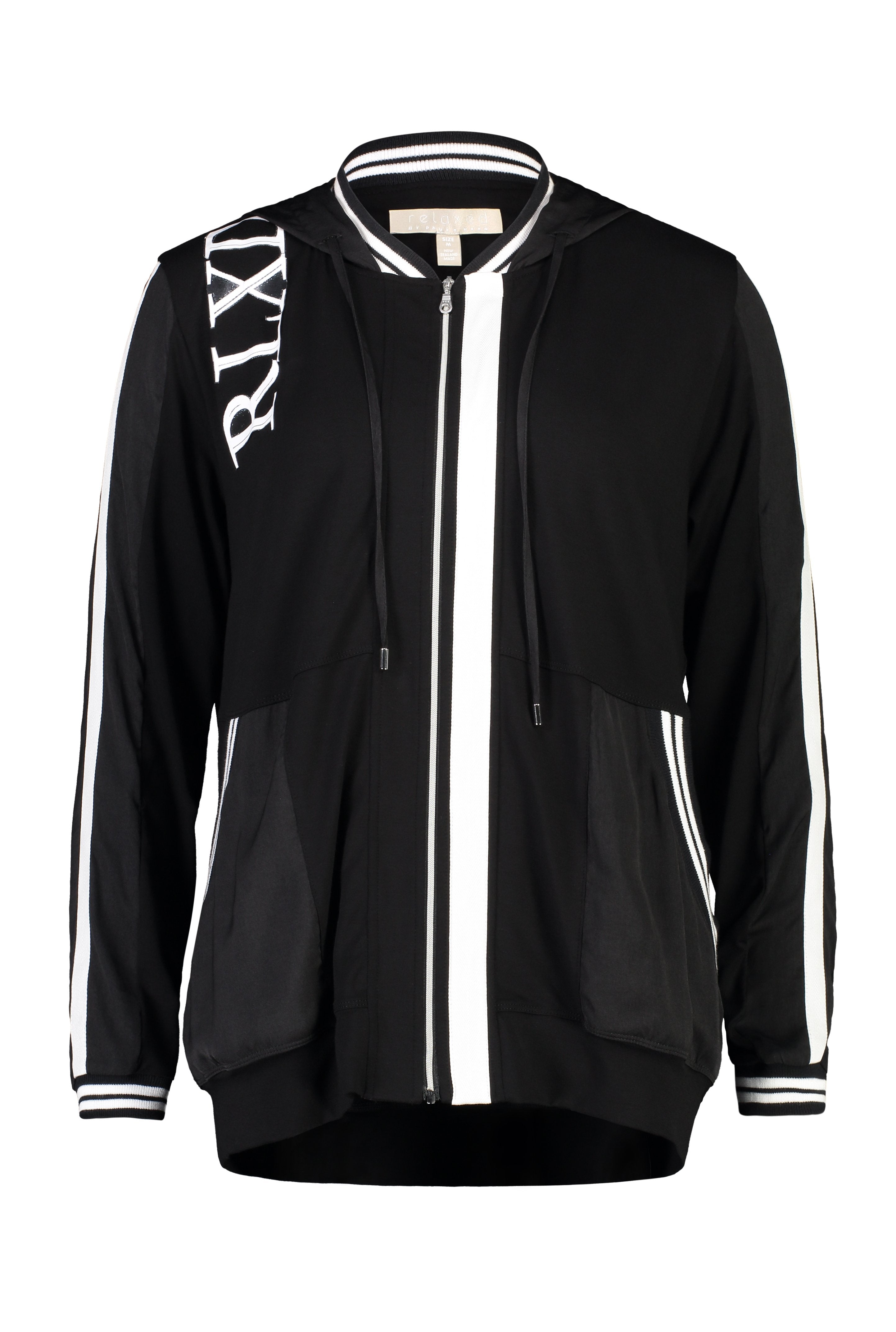 PAULA RYAN RELAXED Zip Front Printed Hoodie - Viscose Jersey - Paula Ryan