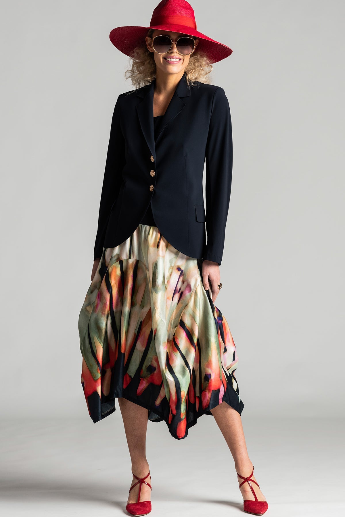 PAULA RYAN Tailored Jacket - Navy - Bonded Microjersey - Paula Ryan