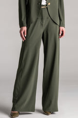PAULA RYAN Wide Leg Pant - Khaki