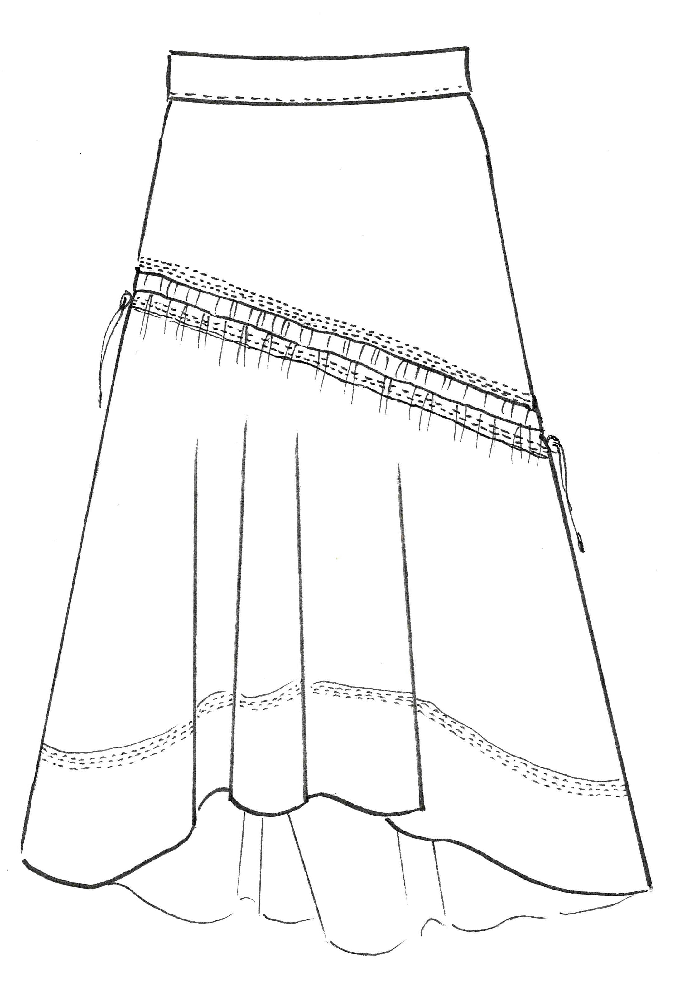 PAULA RYAN Deep Basque Drawcord Skirt - Microjersey - Paula Ryan