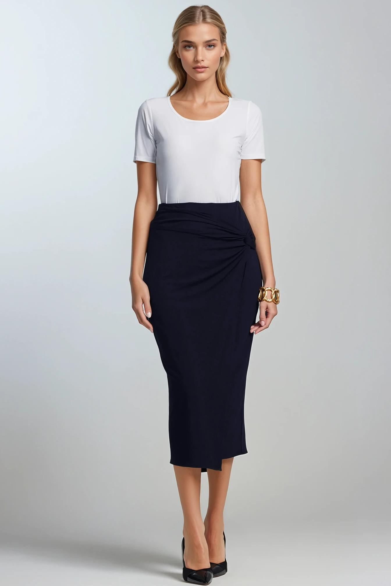 PAULA RYAN Scoop Neck Layering Body Tee - White Superfine Microjersey - Paula Ryan