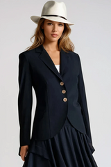 PAULA RYAN Classic Waisted Jacket - Navy