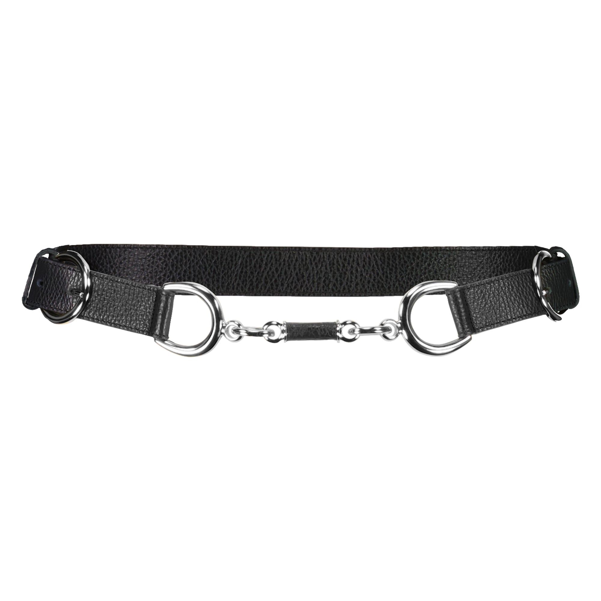 PAULA RYAN Metal Trimmed Leather Belt - Black/Nickel - Paula Ryan