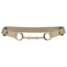PAULA RYAN Metal Trimmed Leather Belt - Tan/Gold - Paula Ryan