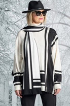 PAULA RYAN Block Stripe Jumper - Winter White/Black - Paula Ryan