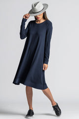 PAULA RYAN Banded Dinner Dress - French Navy