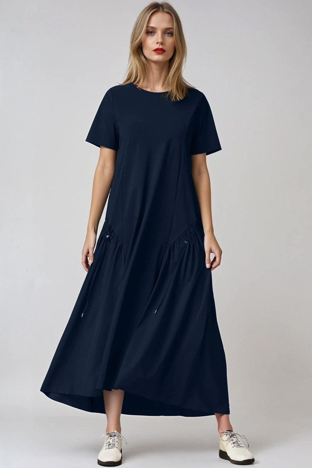 PAULA RYAN Arched Front Dress - Microjersey Navy