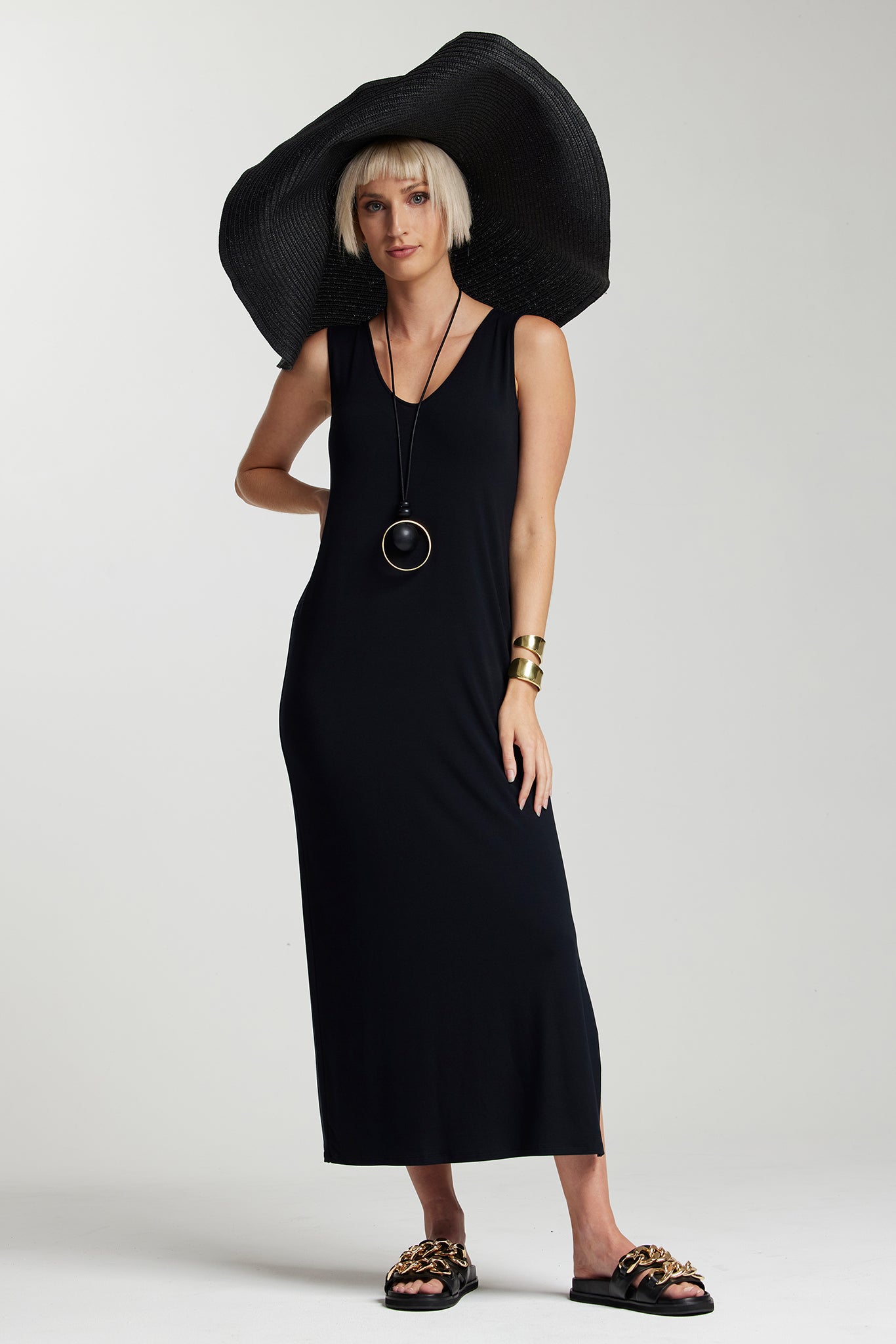 PAULA RYAN ESSENTIALS  Sleeveless Sheath - Black Modal Soft - Paula Ryan