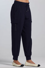 PAULA RYAN (Regular Length) Cuffed Cargo Pant - Navy