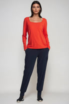 PAULA RYAN (Tall) Cuffed Cargo Pant - Navy - Paula Ryan