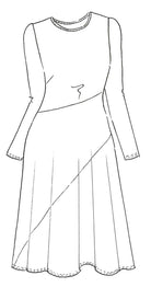 PAULA RYAN Bias Panel Skater Dress - Navy Merino - Paula Ryan