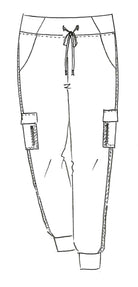 PAULA RYAN (Regular Length) Zip Detailed Pocket Cuffed Pant - Navy - Paula Ryan