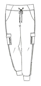 PAULA RYAN (Tall) Zip Detailed Pocket Cuffed Pant - Black - Paula Ryan