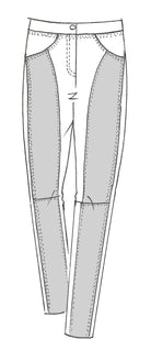 PAULA RYAN Leather Front Curve Seam Jean - Black PRE ORDER - Paula Ryan