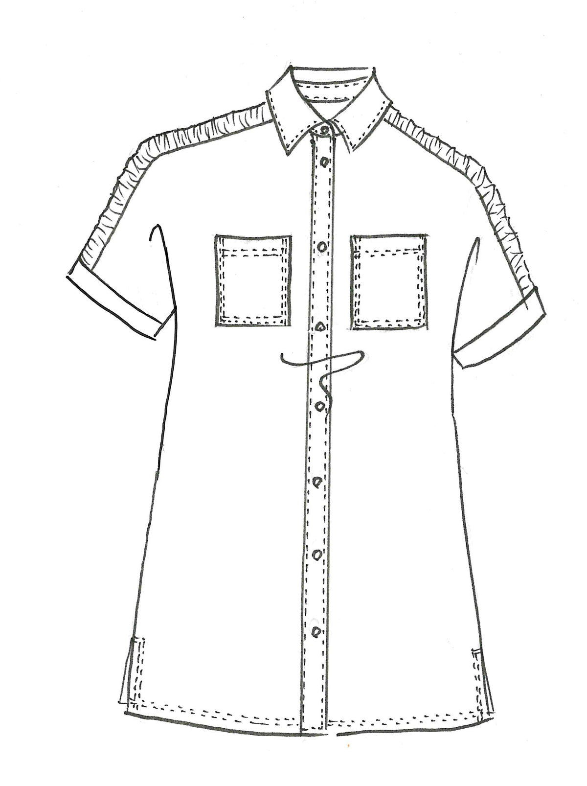 PAULA RYAN Rouched Cap Sleeve Shirt - White - Paula Ryan