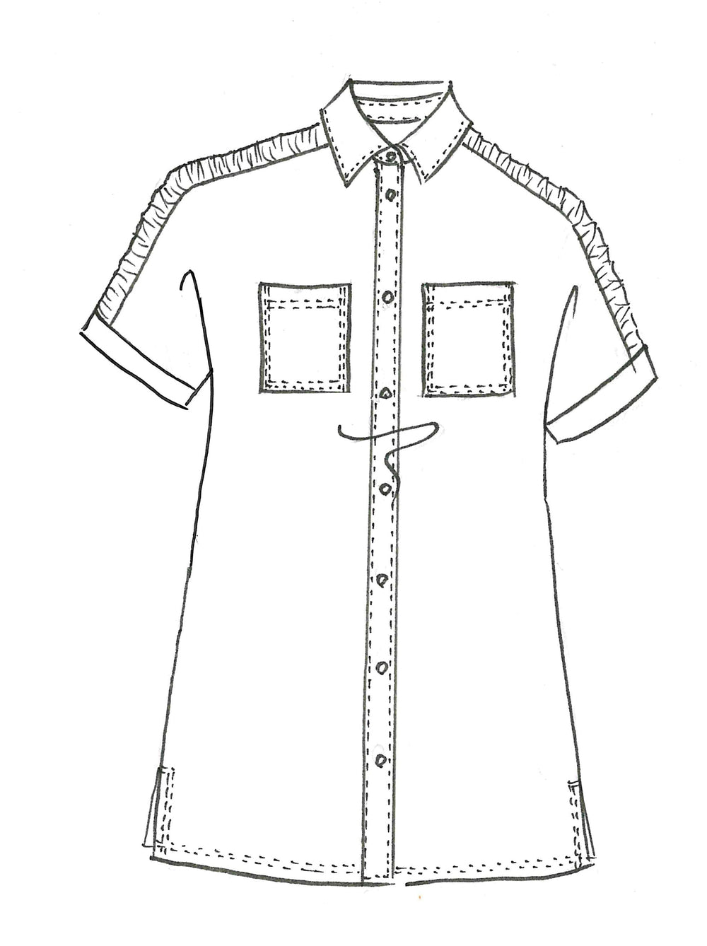 PAULA RYAN Rouched Cap Sleeve Shirt - White