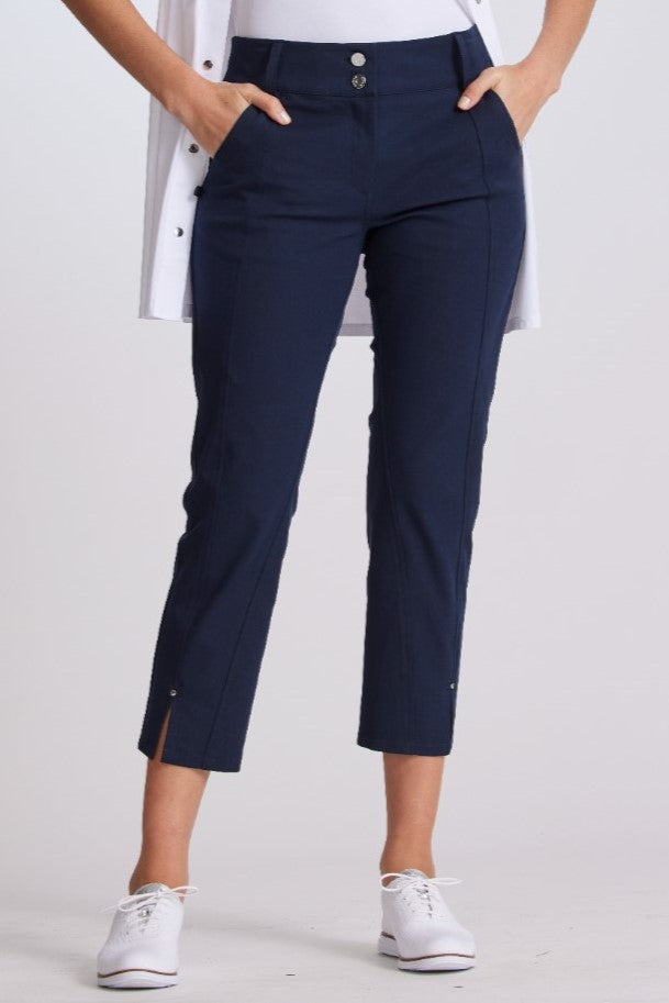 PAULA RYAN Panelled Crop Jean - Navy
