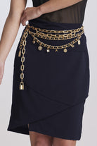 PAULA RYAN Short Wrap Skirt - Navy - Paula Ryan