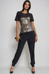 PAULA RYAN (Tall) Cuffed Cargo Pant - Black