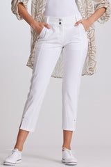 PAULA RYAN Panelled Crop Jean - White
