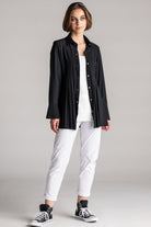 PAULA RYAN Tucked Waist Shirt - Microjersey Black - Paula Ryan