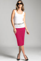 PAULA RYAN Stretch Pencil Skirt Bonded Microjersey - Rose - Paula Ryan