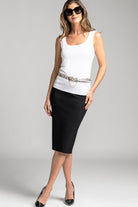 PAULA RYAN ESSENTIALS Regular Stretch Pencil Skirt - Bonded Microjersey