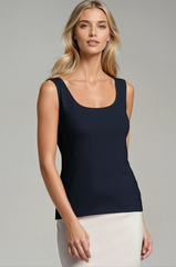 PAULA RYAN Slim Fit Singlet - Eco Vero Navy