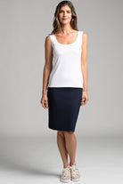 PAULA RYAN ESSENTIALS Short Stretch Pencil Skirt - Bonded Microjersey