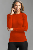 PAULA RYAN ESSENTIALS Slim Fit Long Sleeve Crew Neck Top - Merino Pimento - Paula Ryan
