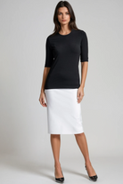 PAULA RYAN Easy Fit Half Sleeve Crew Neck Top Ecovero Black - Paula Ryan