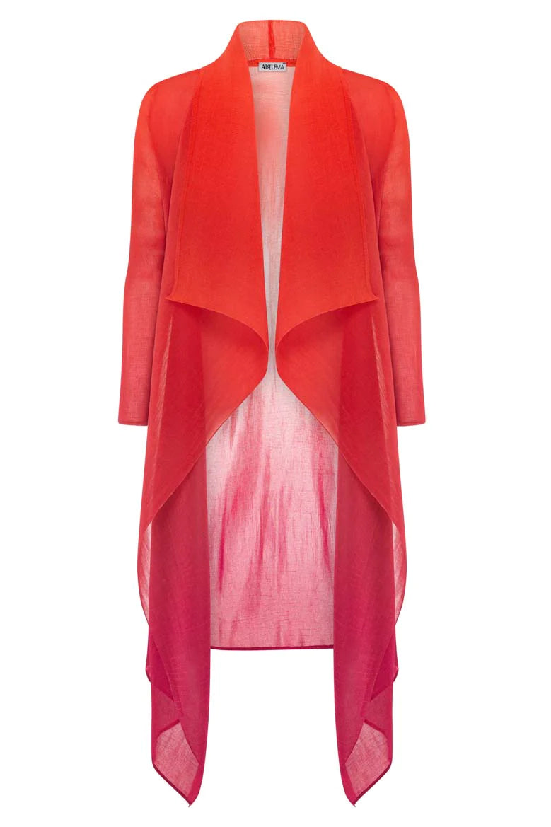 ALQUEMA - Collare Coat Ombre Flame to Beet - Magpie Style