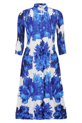 ALQUEMA - Nehru Coat Dress - Blue Quartz