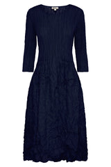 ALQUEMA 3/4 Sleeve Smash Pocket Dress - Midnight Blue