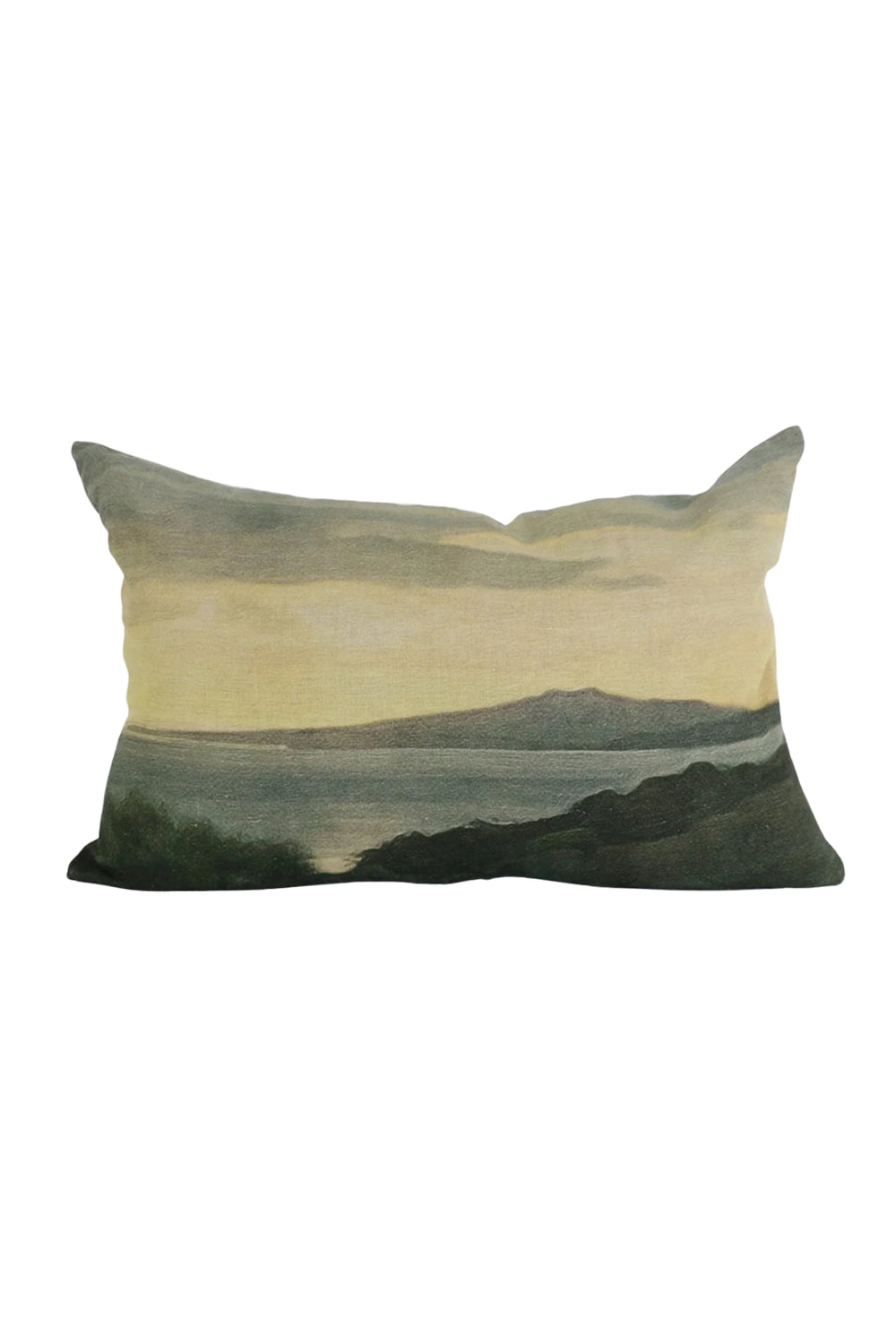 Island At Dusk Linen Lumbar Cushion