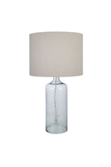 Solara Glass Lamp w Natural Linen Shade