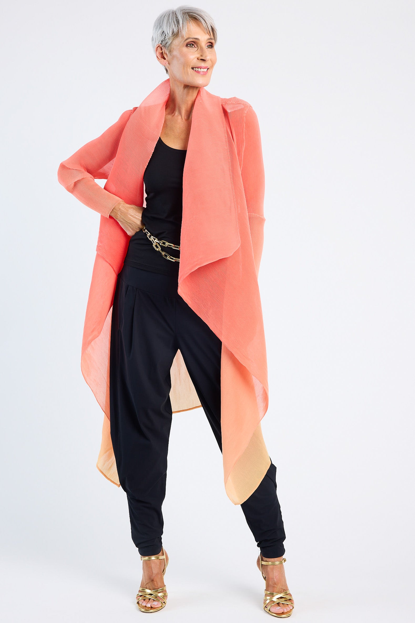 ALQUEMA - Collare Coat Ombre Peach Lemonade - Magpie Style