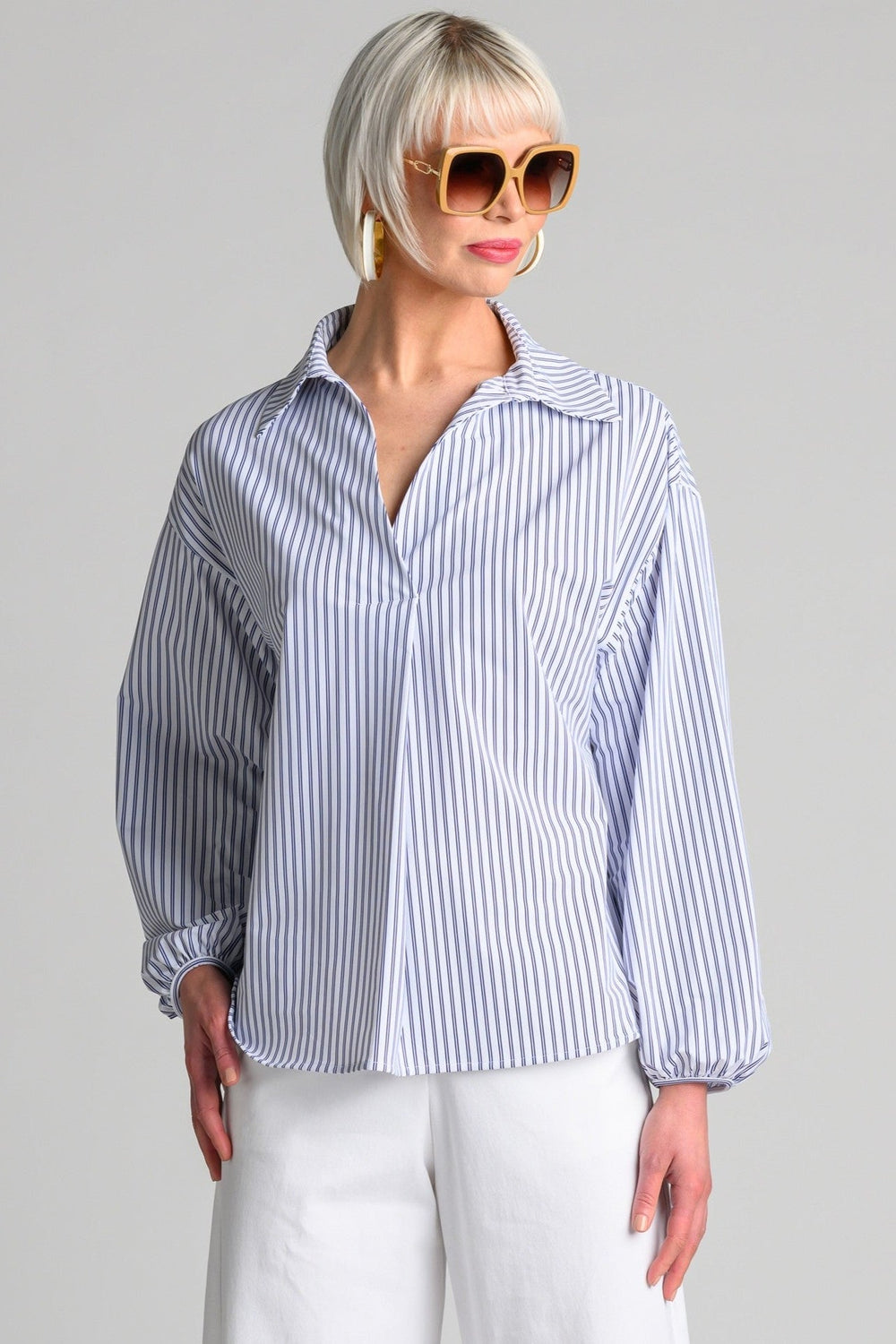 PAULA RYAN Ashford Top - Double Stripe Microjersey