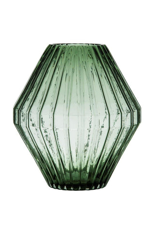 Glass Prism Vase - Green